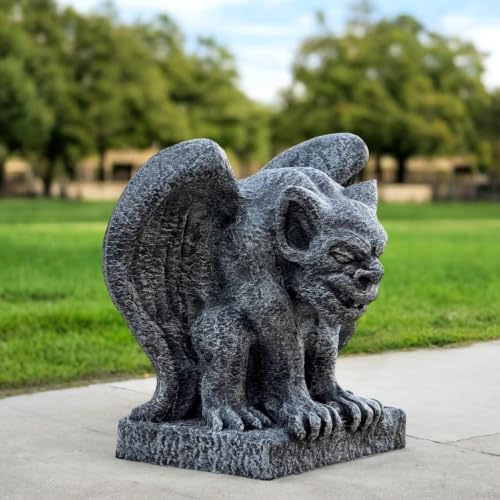 OLOMA Guardian Gargoyle Concrete Garden Statue Handmade Gothic Beast Sculpture Outdoor Yard Decor Mythical Creature Ornament Patio Lawn Porch Halloween Gothic Accent Fantasy Lover Gift - Image 6