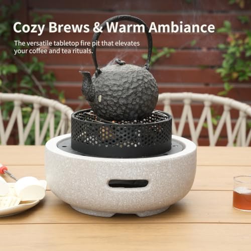 Table Top Firepit Mini Small Safer Burning Wood Pellet Fire Pit (Round) - Image 4