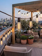 20FT ST40 LED Outdoor String Lights with 22 Shatterproof Vintage Edison Bulbs, Patio String Lights Waterproof for Backyard Porch Garden Balcony Party Bistro Decorations,2700K Warm White, Black Wire - Image 4
