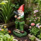Large Garden Gnome Statue with Guns, Solar Military Army Soldier Guardian Hunter Gnome Garden Decoration Figurine Lights Porch Decor Valentine's Day Men Gift Scale War Combat Guards Patriotic Dwarves - Image 7