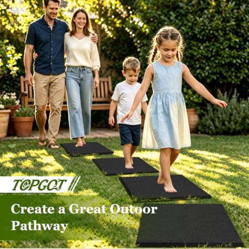 3 Pack Stepping Stones Outdoor Garden Walkway, 15.75 x 15.75 Inch Rubber Pavers Pathway Walkway Paving Stones, Weatherproof Stepping Stones for Patio, Pathway, and Landscaping - Image 3