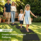 3 Pack Stepping Stones Outdoor Garden Walkway, 15.75 x 15.75 Inch Rubber Pavers Pathway Walkway Paving Stones, Weatherproof Stepping Stones for Patio, Pathway, and Landscaping - Image 3