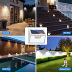 Peasur 16Pack Solar Motion Sensor Lights Outdoor Waterproof, 140LED 3 Modes Ultra-Bright Solar Powered Fence Lights, Security Wall Light for Outside Garden Yard Deck Stair Step - Image 5