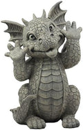 Ebros Gift Whimsical Garden Dragon Making Silly Funny Faces Statue 10.25" H Cute Baby Dragon Faux Stone Resin Finish Figurine Dungeons and Dragons Mythical Fantasy Sculpture Guest Greeter Home Decor by EbrosGift