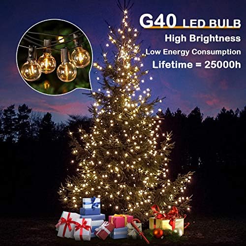 VerRon 50FT LED G40 Globe String Lights with 50+2 Dimmable Edison Bulbs - Image 5