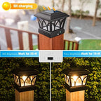 VOLISUN Solar Fence Post Cap Lights, Edison LED 2 Modes 8Pack,Slate Black - Image 2