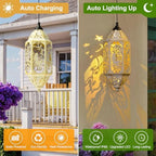 Big Outdoor Solar Lanterns Waterproof Garden Gifts for Women Mom Fairy Moon 12.4‘’ Metal Garden Lanterns Hanging Light for Patio Backyard Decorations, Mothers Day Birthday Gifts (Gold White,2Pack) - Image 3