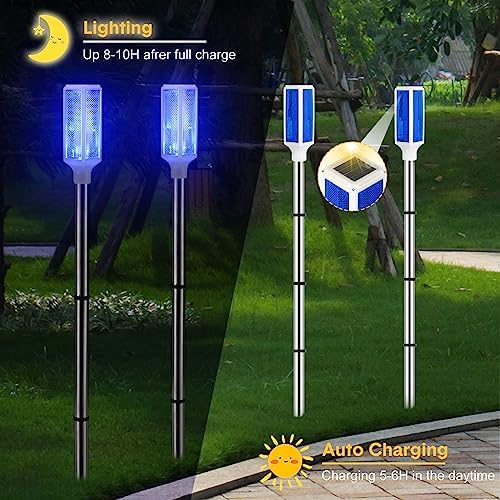 Macarrie 4 Pcs Driveway Marker Lights,37" Driveway Reflectors, Blue - Image 4