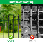 Thealyn 42" H x 12.5 Ft Metal Garden Fence with Gate, 5 Panels - Image 6