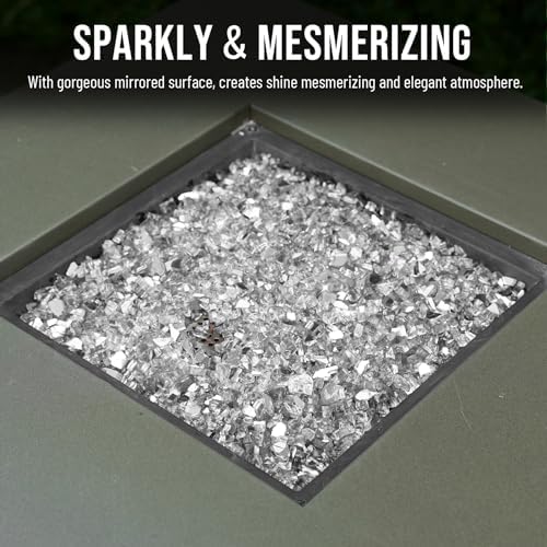 Skyflame Platinum Reflective Fire Pit Glass Rocks for Fireplace Fire Pit - Image 5