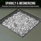 Skyflame Platinum Reflective Fire Pit Glass Rocks for Fireplace Fire Pit - Image 5