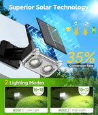 LETMY Solar Lights Outdoor Waterproof IP65, 4 Pack Solar Spot Lights Outdoor With 14 Big LEDs, 2-in-1 Wall Lights & 2 Modes Solar Powered Landscape Spotlights for Garage Pathway Yard Decor Garden Gift - Image 3