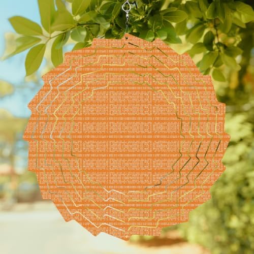 10 Inch Orange Wind Spinner for Yard and Garden, Modern Geometric Abstract Art Aesthetics Hanging Ornaments Outdoor 3D Kinetic Wind Sculpture Spinners Indoor Outdoor Patio Décor Ornaments Gift - Image 2