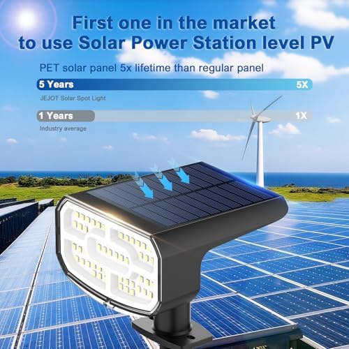 JEJOT Solar Spot Lights Outdoor Waterproof, Solar Spotlights, 8 Pack - Image 4