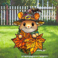 Cute Little Mouse Autumn Acrylic Suncatcher by AVAGAN