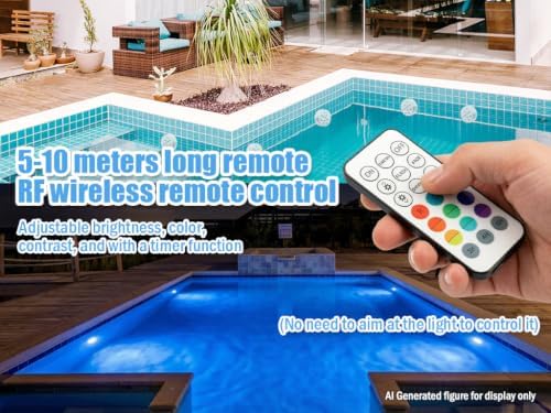 Submersible LED Lights with Remote, 4 Pack 13 LED Pool Lights with Magnets and Suction Cups, for Pond, Party, Wedding, Vase Base, Lighting Battery Operated - Image 5