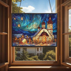Personalized Rectangle Boho Christmas Church Nativity Stained Glass Suncatcher Stained Glass Window Hanging Home Decor Garden Halloween Christmas Wedding Housewarming Gifts - Image 4