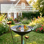 HOUYANG 32.3" H Cast Iron Pedestal Bird Bath, Metal Bird Baths for Outdoors - Image 3