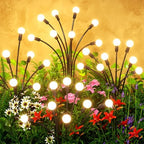 Solar Lights Outdoor(10 Pack,80 LEDs),Solar Lights Outdoor Waterproof for Garden Decor,4 Modes Firefly Light for Outdoor Decor,Big Bulb High Lumens Patio Decor,Sway by Wind,Gardening Gifts for Women by FireflyLight