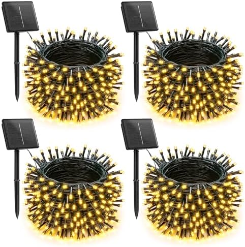 Brightown 4 Pack Solar String Lights for Outside, Total 184Ft 480 LED by Brightown