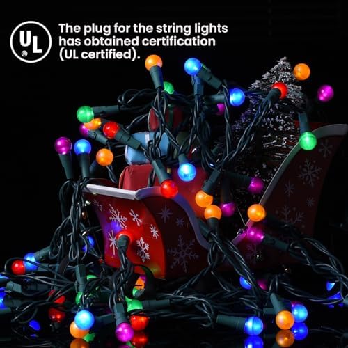 Christmas Lights Outdoor 19Ft 70 LED Chritmas Globe String Lights with Pearlized Glass Bulb UL Certified Christmas Tree Lights for Tree Decor - Image 3