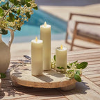 Luminara Outdoor Slim Pillar Flameless LED Candle, Ivory 2" x 8.5", Moving Flame Weather Resistant Timer Ready Battery Operated Safe Melted Edge - Image 6