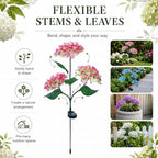 Fairy Hydrangea Solar Lights Outdoor Waterproof, 4Pcs Solar Flowers Outdoor Garden Realistic Artificial Flower Stake LED Garden Decor for Pathway Patio Yard Lawn (Purple (4Pcs)) - Image 6