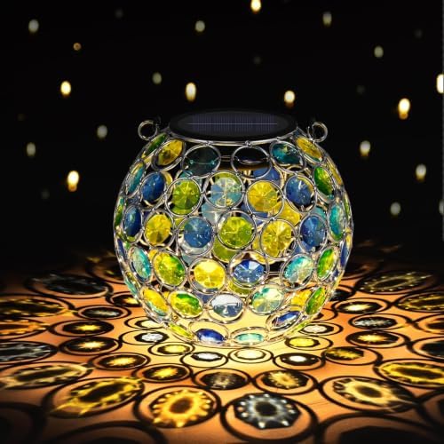 2 Pack Crystal Mosaic Solar Hanging Lantern Outdoor Garden Light Waterproof by Uspring--Sweetlifefromhere