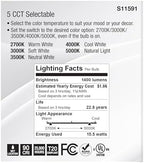 Satco S11591; 15.5 Watt PAR38 LED; Medium Base; Silver Finish; CCT Selectable; 120 Volt; 40 Degree Beam Angle; 15.5PAR38/LED/5CCT/FL/120V for Office, Store, Residencial, Commercial 6 LED Bulbs - Image 6