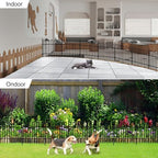 10 Panels No Dig Animal Barrier Fence, 13in(H) x 14ft(L) Garden Edging Border Fencing, Rustproof Metal Stakes Decorative Garden Fence, Dog Digging Defense Fencing Barrier for Outdoor, Yard, Patio - Image 6