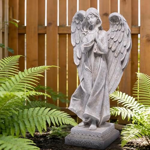 basen Praying Angel Garden Statue, Outdoor Memorial Decor for Cemetery - Image 6