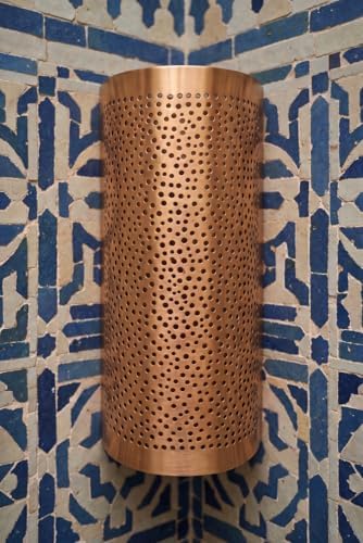 Moroccan Brass Wall Lamp Sconce Home Decor, Handmade Lighting Copper Metal Lights Turkish Lamp, Ramadan Candle Lantern, Candle Holder, Indoor Outdoor, Patio, Porch, Shelf, Garden (Galaxy) - Image 5