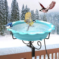 100W Heated Bird Baths for Outdoors, Heated Birdbath Outside Winter, Blue by Webuys