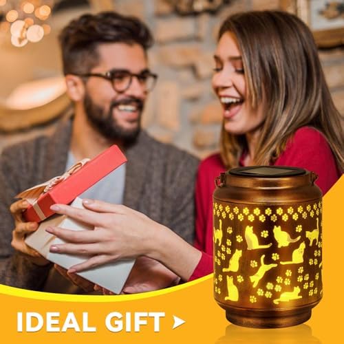 Cat Lover Gifts for Women,Mom,Grandma,Sister,Cat Solar Light , Gift Solar Lanterns for Mother Day Christmas Outdoor Waterproof Lights Led Mason Jar Hanging Lamps Decor for Garden Yard Patio - Image 5