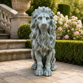 Sitting Lion Garden Statue, Magnesium Oxide Outdoor Yard Decor by Guioiby