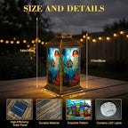 Solar Lantern Outdoor Waterproof Stained Glass Fish Jellyfish Vibrant Colors Garden Decor LED Hanging Solar Lights Tabletop Lamp Gifts for Women Mom Outside Yard Patio Porch - Image 2