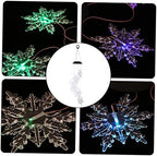 2pcs Color Changing Solar Led Snowflake Wind Chime Light for Decoration Wind Bell Light Holiday Present for Friends Family - Image 4