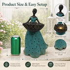 Nacome Solar Fairy Garden Decor: 11Inch Resin Outdoor Statues(Green) - Image 3