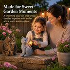 Solar Cat Garden Statue: Outdoor Figurine with Butterfly - Image 7