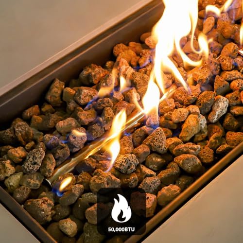 42'' Propane Fire Pit Table with Wind Guard for Outside Patio - Image 3