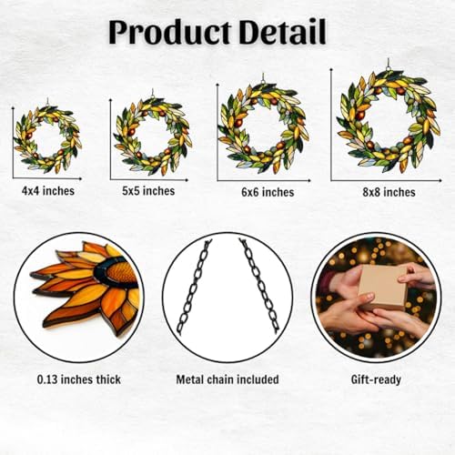 Mistletoe Wreath Acrylic Suncatcher - Image 2