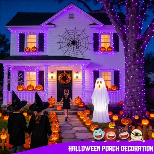 JMEXSUSS 2 Pack Solar Halloween Lights, Total 151FT 400 LED, Purple - Image 3