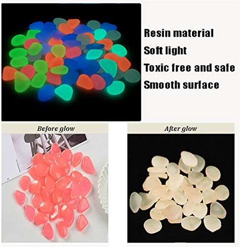 Glowing Stone Pink Luminous Stones, Artificial Pebbles That Glow in The Dark, and Decorative Luminous Stones in The Fairy Tale Park Garden (Size : 400PCS) - Image 4