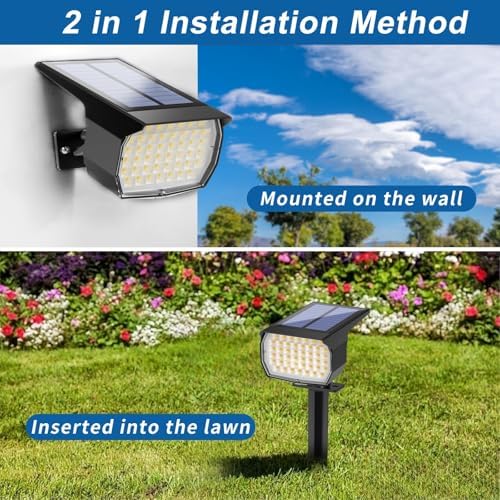 WENATY Solar Spot Lights Outdoor Waterproof Spotlights 12 Pack Warm White - Image 5