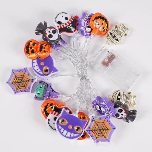 CAKERS Creative Halloween Fairy Lights|Warm White Light Novelty String Lights|Led Hanging Copper Wire Lights|Night Lamps for Party Home Office Decor,G,1.5m(4.9ft)-10LED-Battery - Image 2