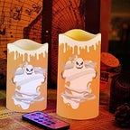 Halloween Flameless Candles Battery Operated LED Tealights Color Changing Candles Remote Control,Ghost - Image 5