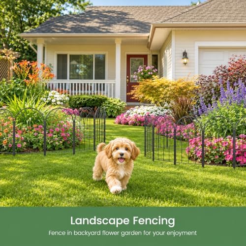 Decorative Garden Fence, 20 ft Rustproof No Dig Flower Bed Border 19 Pack - Image 6