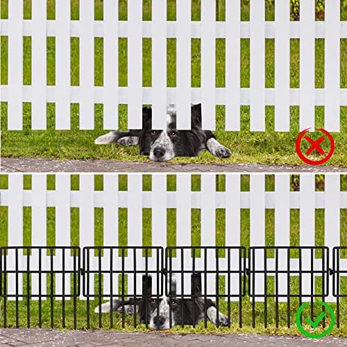 Getlay 20 Pack Animal Barrier Fences, 1.5" Gap No Digging Garden Fence Panels, Metals Black Deterrent Fence for Dogs Rabbits, Decorative Fence for Outdoor Landscape Patio Total 20 ft(L)×16 in(H) - Image 4