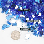 Skyflame 1/4-Inch Cobalt Blue Reflective Fire Glass for Fire Pit Fireplace - Image 2