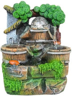 Tabletop Fountain Resin Microscape with LED Lights, Indoor Outdoor Flowing Water Decor for Stress Relief - Image 3